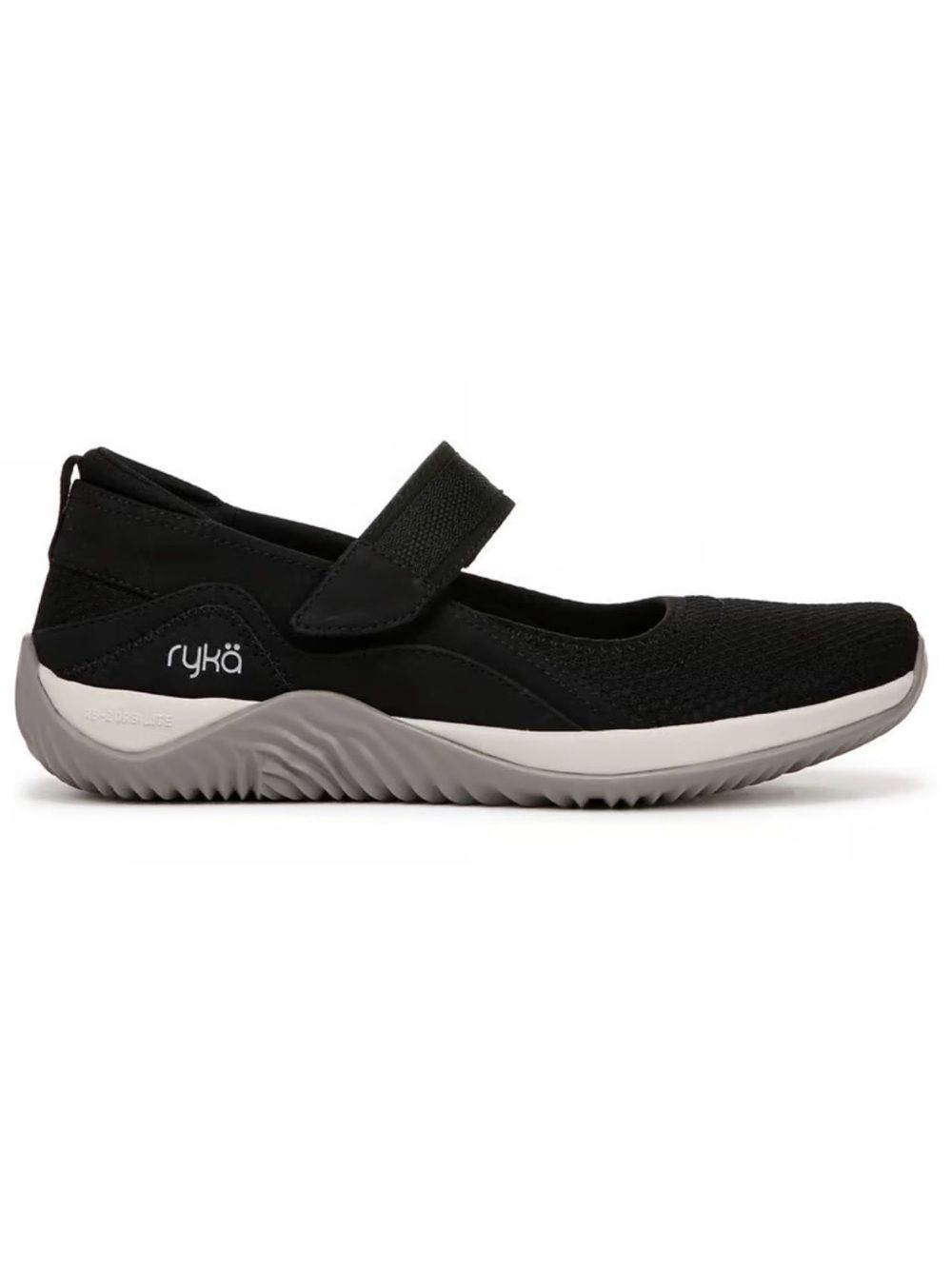 Ryka Black Mesh Fabric Mary Jane Ballet Walking Sneakers Comfort Strap Shoes new